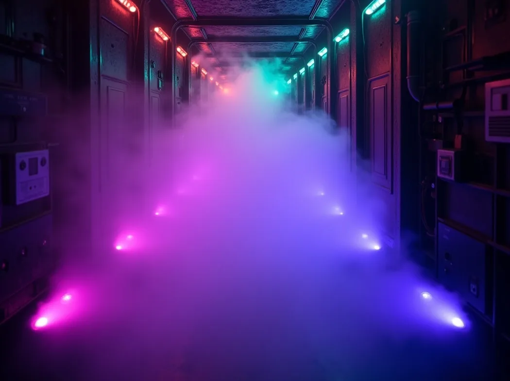 RGB LED light strips inside steam cabin
